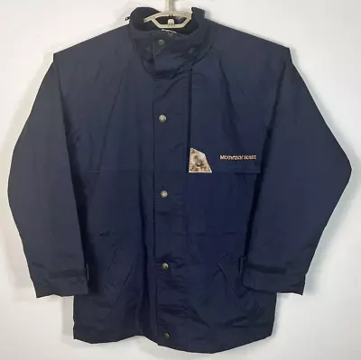 Mountain Horse Sz Medium Dark Blue Full Zip + Snap Corduroy Collar  Hooded Coat • $40