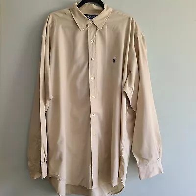 Polo Ralph Lauren Shirt *FLAW* XXL 2XL Long Sleeve Button Down Blake Tan Khaki • $5