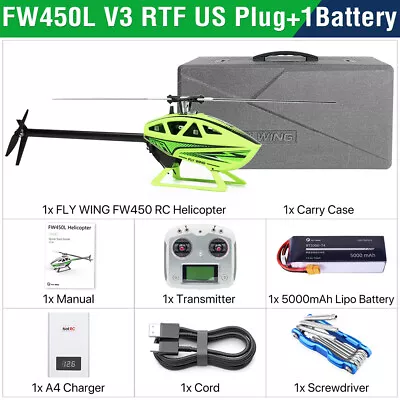 Fly Wing FW450L V3 RC Helicopters 3D GPS 6CH Remote Control Helicopter US Stock • $527.82