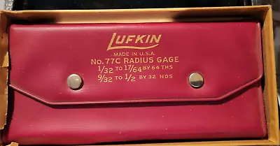 Vintage Lufkin Radius Gage Set Gauge With Case Lufkin Rule Co Case/Box • $26