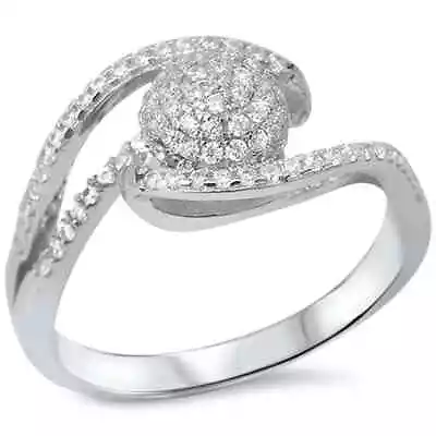 Micro Pave Cz Fashion .925 Sterling Silver Ring Size 6 • $17.99