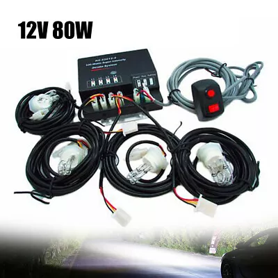 $69 • Buy 80W HID 4 Lights Emergency Strobe Light Hideaway Car Rear/Front Light White New