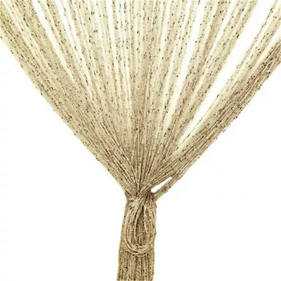 Glitter String Curtain Panels Door Fly Screen Room Divider Voile Net Curtains • £4.92