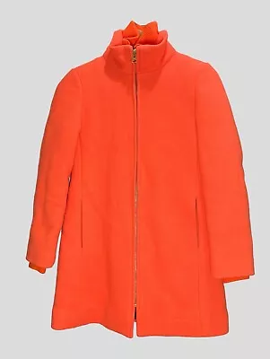 J.Crew Women’s Italian Stadium Cloth By Nello Gori Wool Neon Orange Coat Size 0P • $79.99
