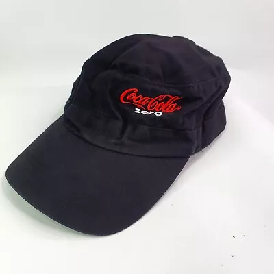 Coke Coca Cola Zero Black Cadet Hat Cap  Adult Adjustable Size Soft Drink Merch • $18