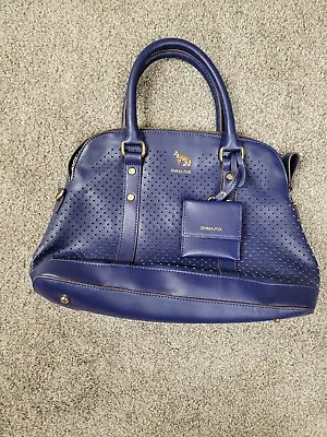 $52 • Buy Royal Blue Emma Fox Genuine Leather Satchel Purse