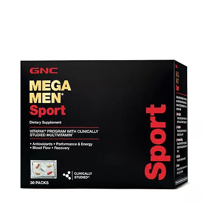 GNC Mega Men Sport Vitapak 30 Pack --MULTIVITAMIN-  EXPIRY 02/ 2025 • $42.99