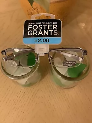 Foster Grants 39 Gun Reading Glasses Lightweight Aluminum Frame +2.00 • $9.99