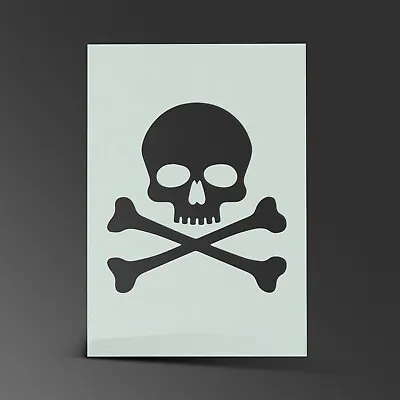 Skull & Cross Bone Stencil Pirate Mylar Painting Wall Art Kids Craft 190 Micron • £2.99