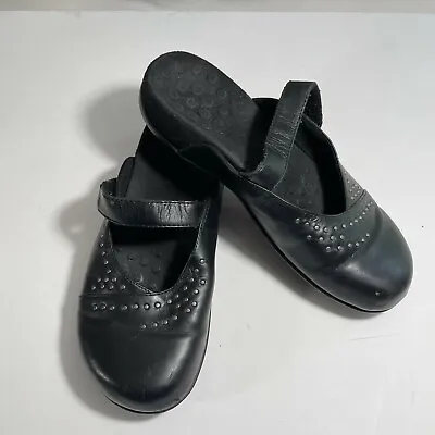 £18.22 • Buy Orthaheel Black Closed Toe Slide Sandals Silver Pewter Bling Studded Sz 6 