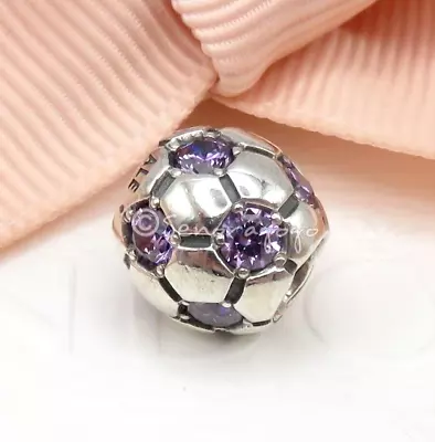 £32.37 • Buy Genuine PANDORA ⚽️ Purple CZ Soccer Ball Football Charm Bead #790444ACZ Retired