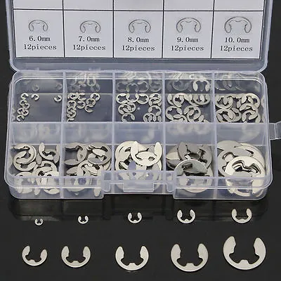 Stainlesss Steel E Clips C Circlip Kit Retaining Ring 120X Assorted M1.5 - M10mm • $5.18