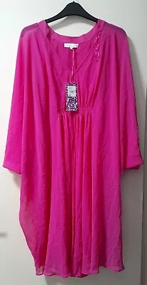 Matthew Williamson Butterfly Pink Kaftan Dress Batwing Sleeves Size 16 BNWT • £25