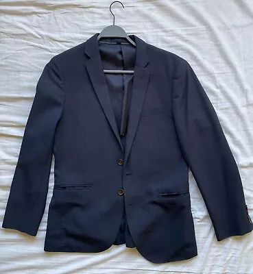 J. CREW Ludlow Blazer Men's (UK) 38S Wool Half Lined Dark Blue 2 Buttons- GREAT! • $59.99