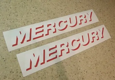 Mercury Vintage Outboard Motor Decals White/Red 11  FREE SHIP + FREE Fish Decal! • $14