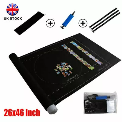 £7.44 • Buy Jigsaw Puzzle Roll Mat Storage Felt Mat Up To 1000-1500 Pieces Black Grey