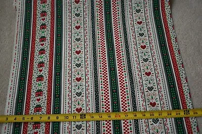 By 1/2 Yd Vintage Christmas-Theme Stripes Cotton Wamsutta/Hallmark B1281 • $5.75