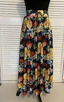 Metrowear Womens Skirt Size L Floral Multicolor Pull-On Drawstring Waist [k109] • $14