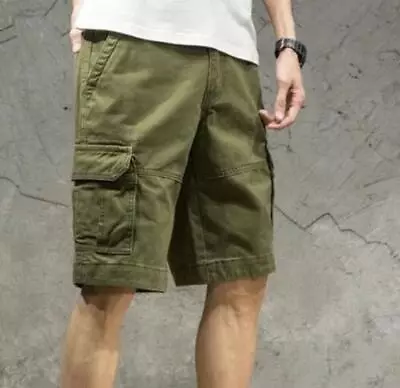 Men's Camouflage Cargo Pockets Shorts Straight Multi-pocket Loose Fit Trousers • $45.99