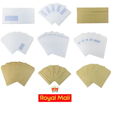 PAPER ENVELOPES Plain & With Window White/Manilla/Brown Large Letter Mailers • £21.98