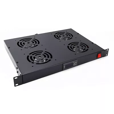 4 Way Rack Mount Fan Tray With LCD Digital Adjustable Thermostat Control 19  • £115.17