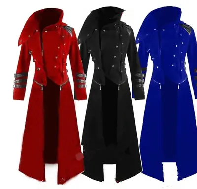 Retro Medieval Vampire Coat Halloween Gothic Tuxedo Victorian Horror Long Jacket • $69.69