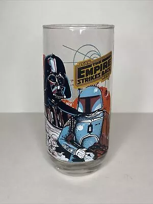 Vintage Star Wars ESB Burger King Darth Vader Boba Fett Coca Cola Glass Cup 1980 • $26