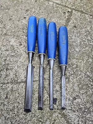 4 X Vintage Marples Blue Chip Woodworking Chisels • $24.89