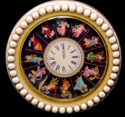 XL Vinatge Collectible Susan Clarke Studio BUTTON DUG Clock & Zodiac NICE 2.0 • $29.99