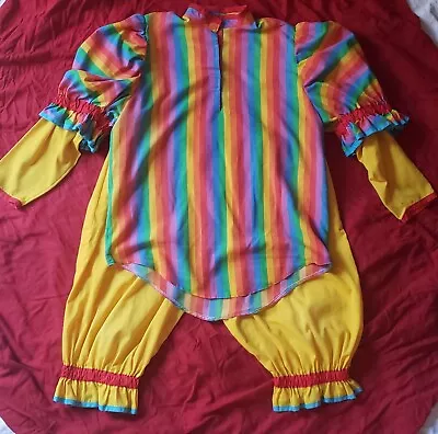 $59.99 • Buy Vintage 90's PRISCILLA MOOSEBURGER Costume Set  Rainbow Clown Halloween Sz XXL 