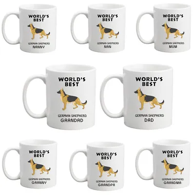 Worlds Best Nan/Nanny/Mum/Dad/Granny/Grandpa/Grandma/Grandad German Shepherd Mug • £8.95