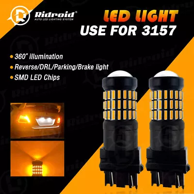 2X 3157 3156 LED Backup Reverse Brake Tail Light Bulb Amber 3000K For Ford F-150 • $12.99