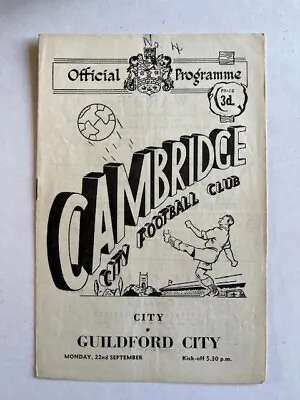 Cambridge City V Guildford City Southern League 22nd September 1958 • £0.99