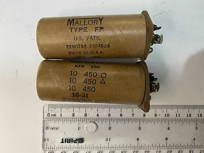 1X  3X10uF 450V Mallory Capacitors Type FP PIO Vintage Tube Audio • $35