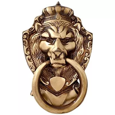 Knocker Of Lion Face In Brass - Metal Door Hardware Fitting - Drawer Pull Han... • $34.48