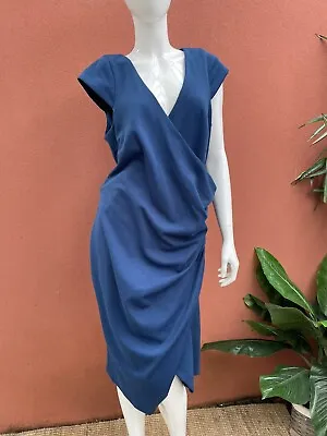 $15.20 • Buy Asos Curve Blue Short Sleeve Stretchy Dress Ladies 20