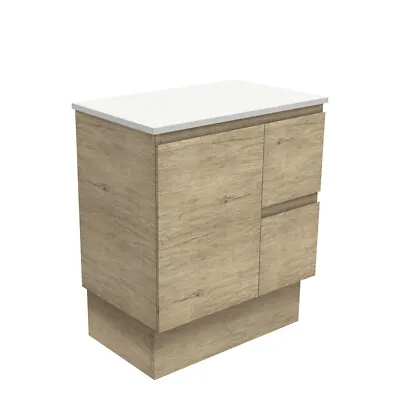Fienza Bathroom Vanity 750 Cabinet On Kickboard 2 Door Cupboard Scandi Oak 75SKR • $399