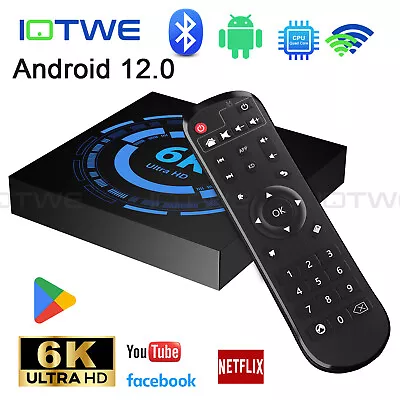 6K Smart TV BOX 4GB+128GB Android 12.0 Quad Core 5G WIFI Netzwerk Media Player • $37.54