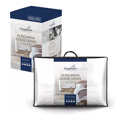 Snuggledown Hungarian Goose Down 4.5 Tog Duvet + 2 Pillows Single • £170.10