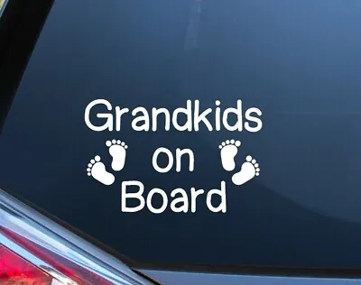 Grandkids On Board Car Window Glass Sticker Vinyl Decal Child Van Sign Feet Baby • £4.99