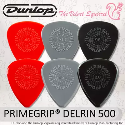 $15.59 • Buy 🔆 PRIMEGRIP® DELRIN 500 Guitar Picks 🎸 Genuine Jim Dunlop® Plectrums 450R Pick