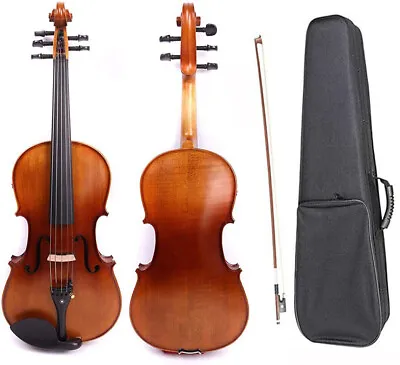5 String Viola 16.5 Inch Maple Spruce Ebony Viola Part Big Viola With Case & Bow • $191.09