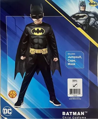DC Batman Halloween Boy Dress-up Costume Jumpsuit Cape & Mask Size Small 4-6 New • $8