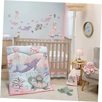 Sea Dreams 3-Piece Dolphin/Turtle Nautical Baby Crib Bedding Set  • $208.14
