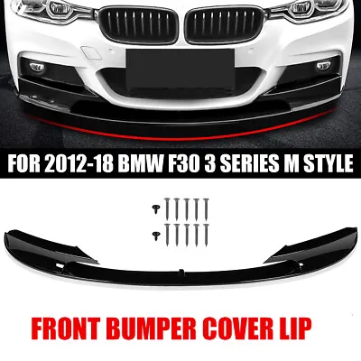 Glossy Black Front Splitter Bumper Lip For 2012-2018 BMW 3 Series F30 M Sport • $79.19