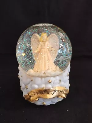 Vintage Glittery Guardian Angel Snow Globe Music Box Amazing Grace Works! • $19.99