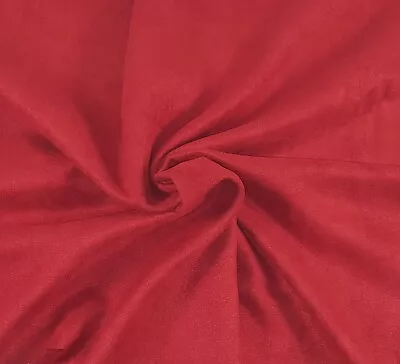Red 2 Sided Micro Faux Suede Fabric By The Yard 240 GSM • $19.95