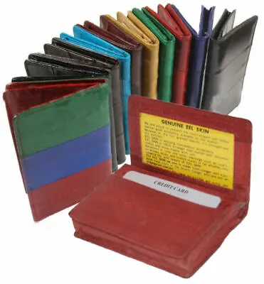 EEL SKIN Leather Men Slim Thin Flat Light Credit Card Holder Case Sleeve Wallet • $20.13