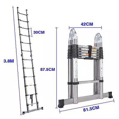 Portable Folding Telescopic Ladder A-Frame Multi-Purpose Collapsible Ladder • $93.73