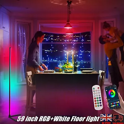 RGB White Color Changing LED Floor Light Minimalist Mood Lamp Corner Stand Metal • £24.79